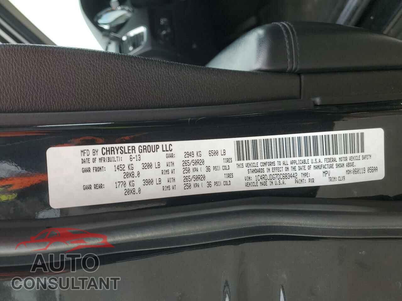 DODGE DURANGO 2013 - 1C4RDJDG7DC683442