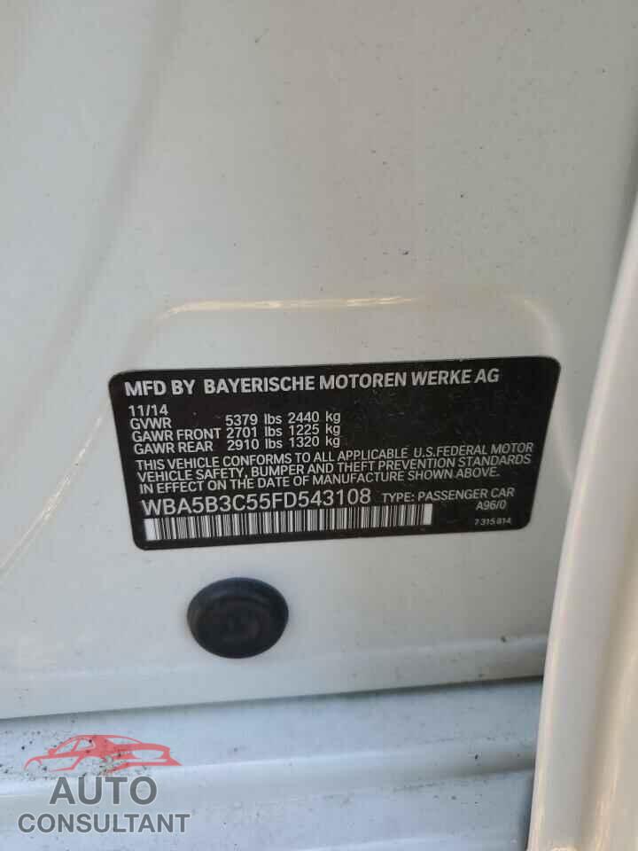 BMW 5 SERIES 2015 - WBA5B3C55FD543108