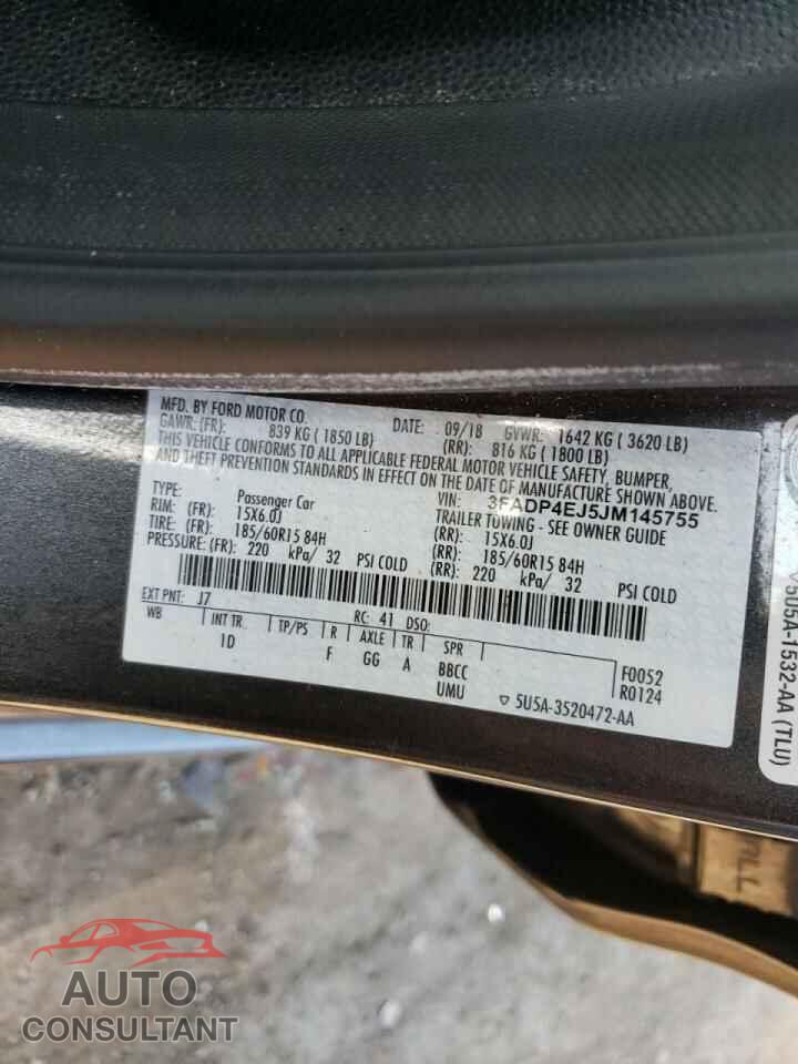 FORD FIESTA 2018 - 3FADP4EJ5JM145755
