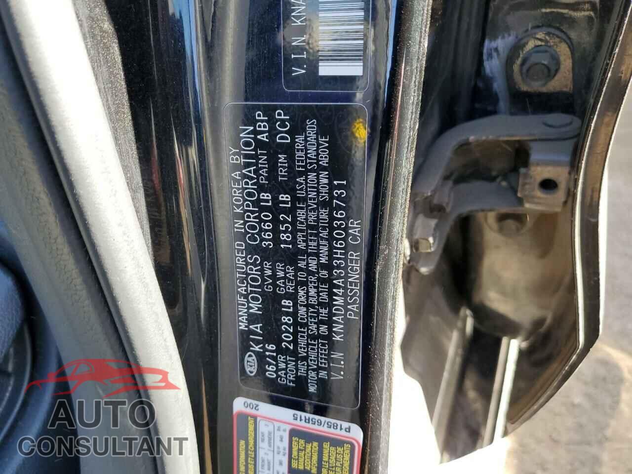 KIA RIO 2017 - KNADM4A33H6036731