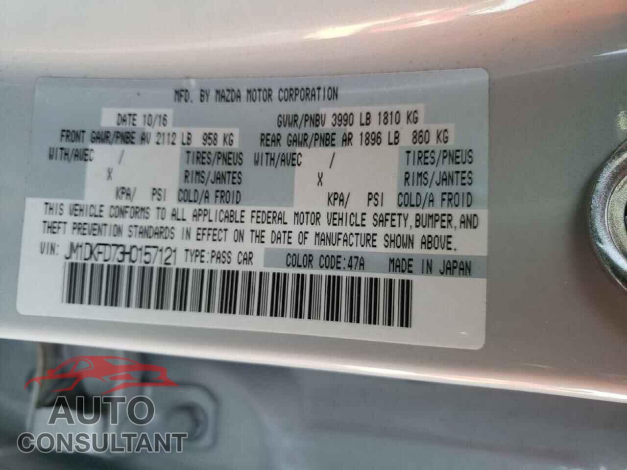 MAZDA CX-3 2017 - JM1DKFD73H0157121