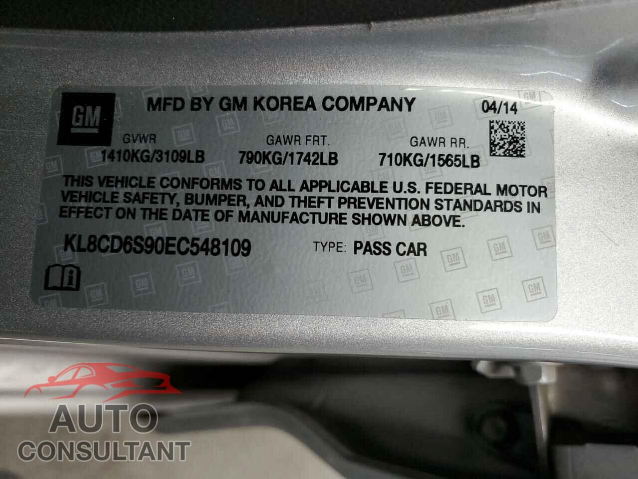 CHEVROLET SPARK 2014 - KL8CD6S90EC548109