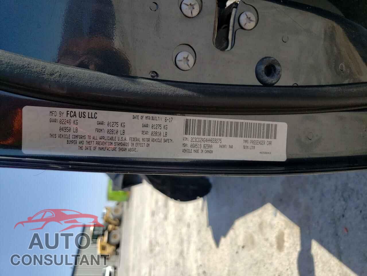 DODGE CHALLENGER 2017 - 2C3CDZAG4HH659275