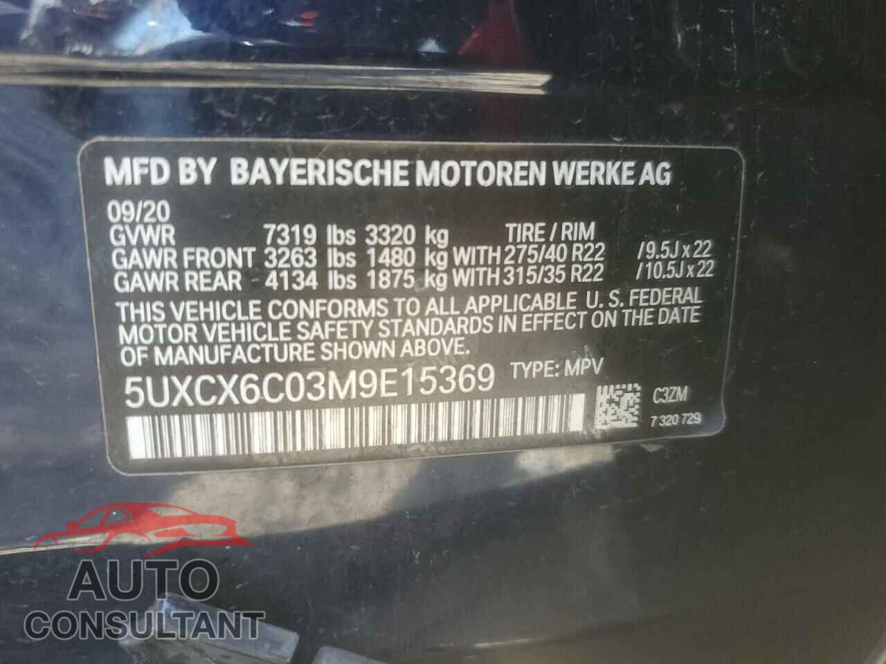 BMW X7 2021 - 5UXCX6C03M9E15369