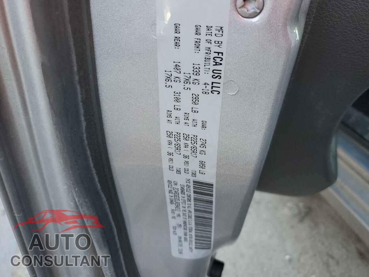 DODGE CARAVAN 2018 - 2C4RDGEG5JR284212