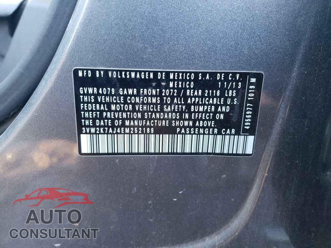 VOLKSWAGEN JETTA 2014 - 3VW2K7AJ4EM252189