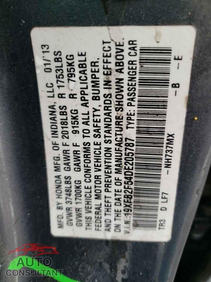 HONDA CIVIC 2013 - 19XFB2F54DE205787