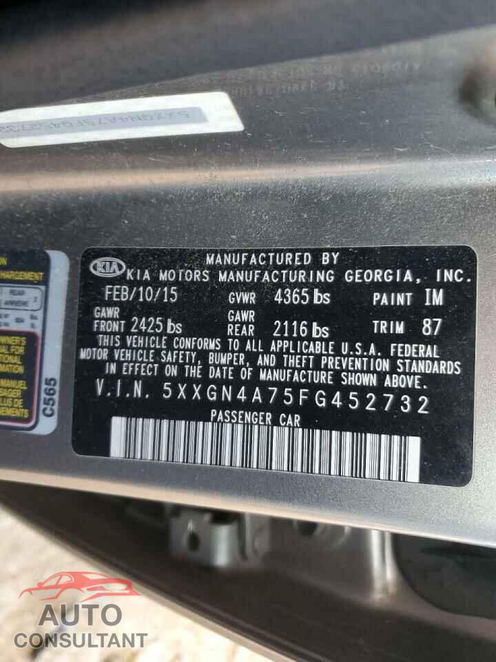KIA OPTIMA 2015 - 5XXGN4A75FG452732