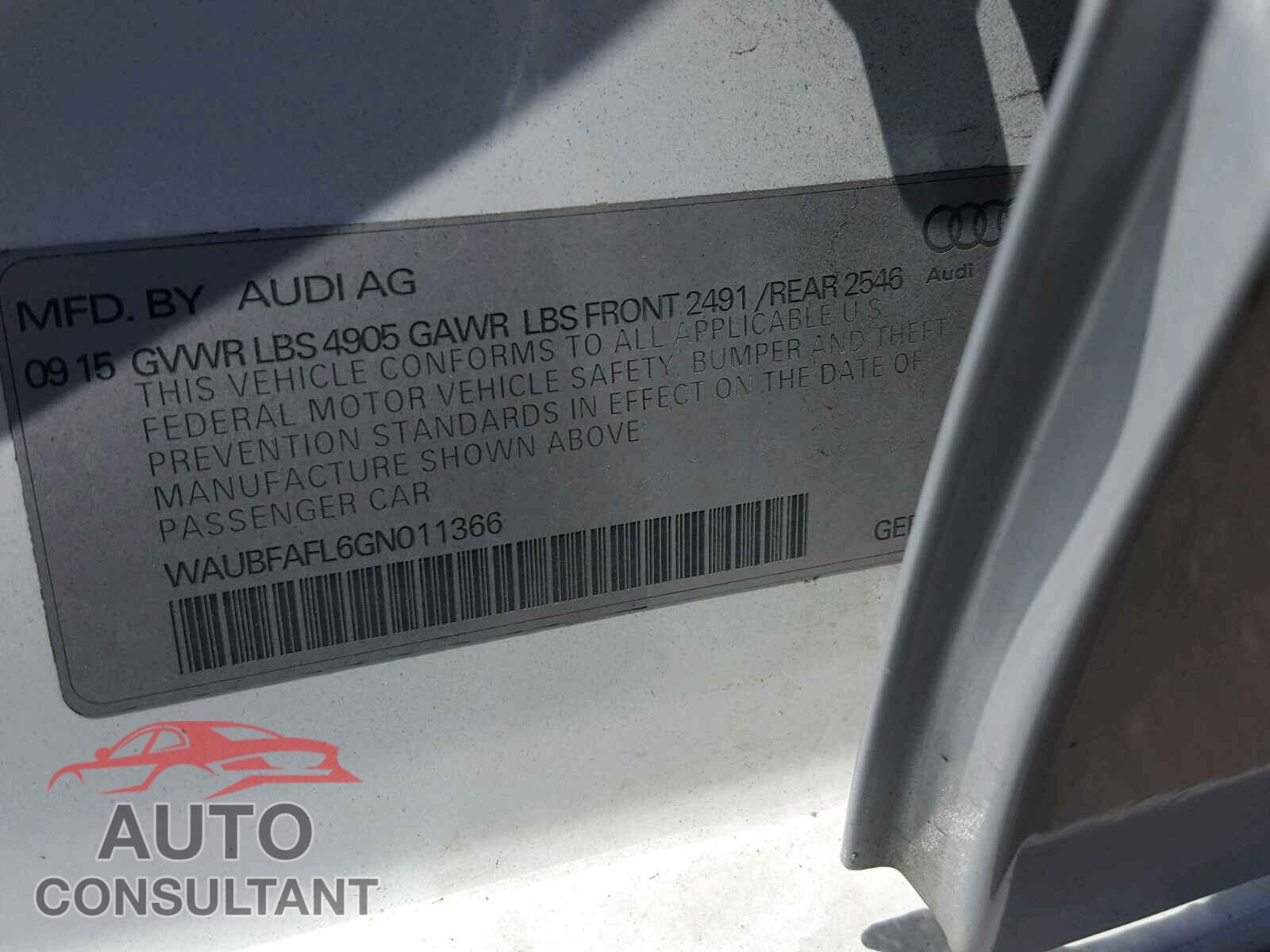 AUDI A4 2016 - WAUBFAFL6GN011366