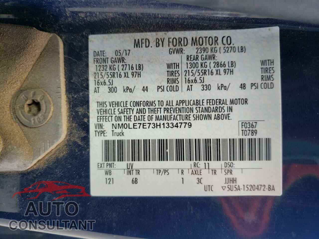 FORD TRANSIT CO 2017 - NM0LE7E73H1334779