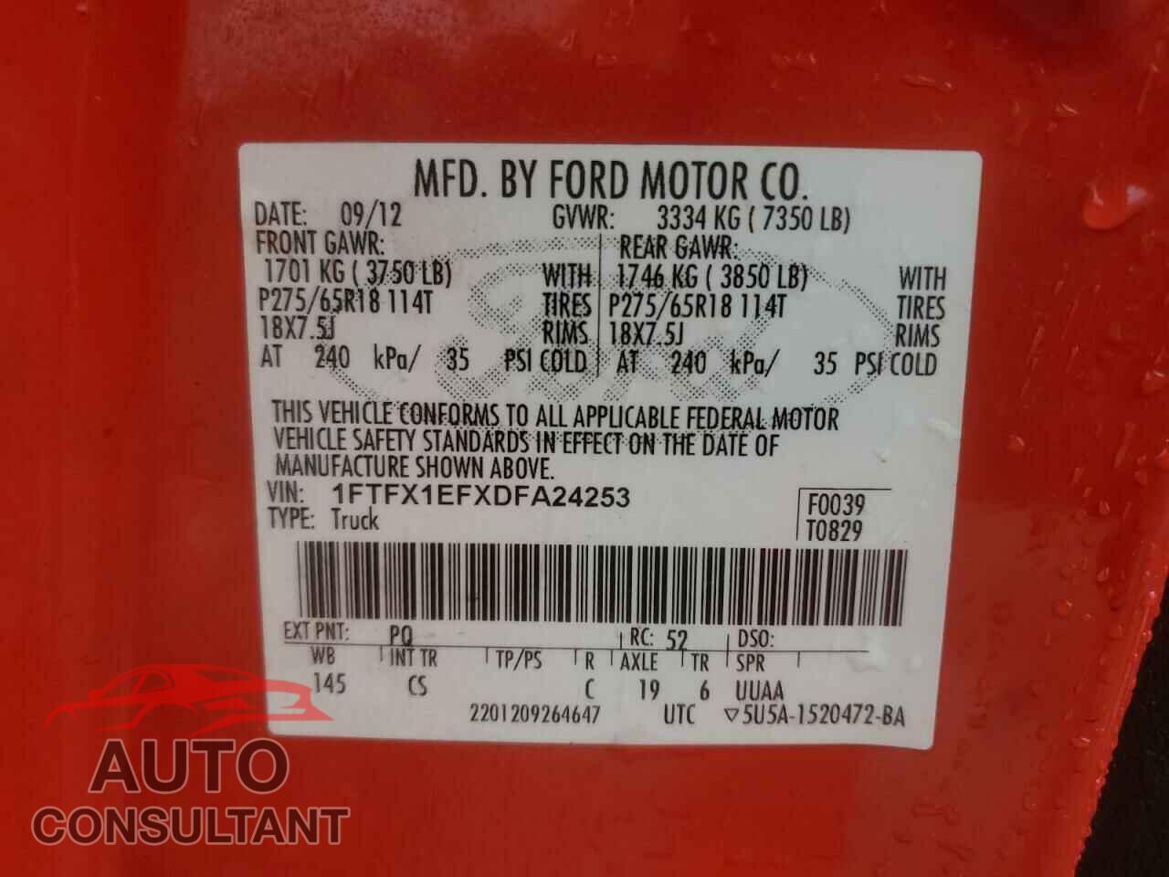 FORD F-150 2013 - 1FTFX1EFXDFA24253