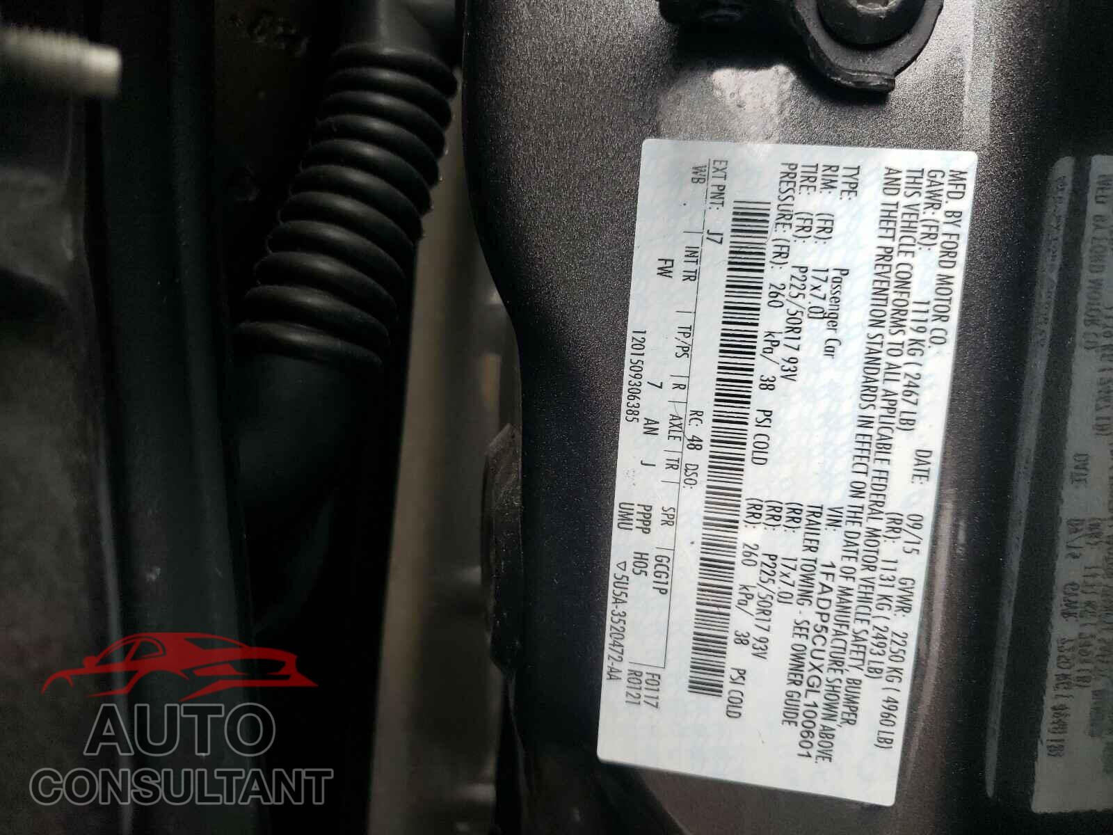 FORD CMAX 2016 - 1FADP5CUXGL100601