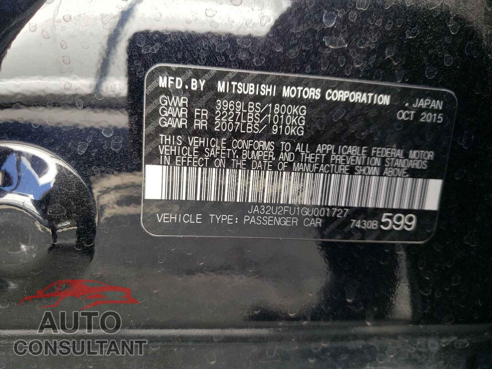 MITSUBISHI LANCER 2016 - JA32U2FU1GU001727