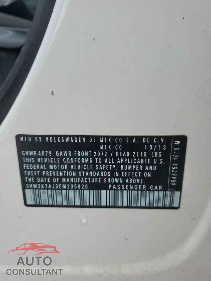VOLKSWAGEN JETTA 2014 - 3VW2K7AJ3EM235920