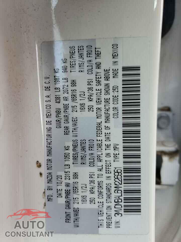 MAZDA CX30 2021 - 3MVDMBAL6MM226961