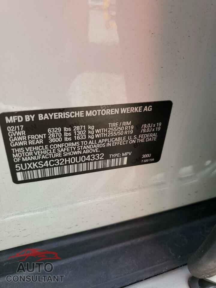 BMW X5 2017 - 5UXKS4C32H0U04332