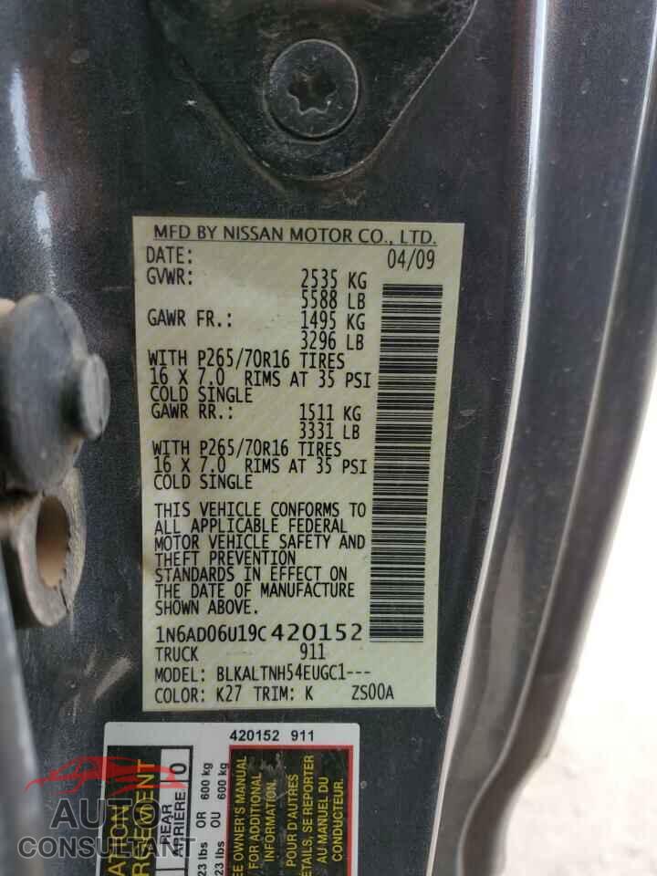 NISSAN FRONTIER 2009 - 1N6AD06U19C420152