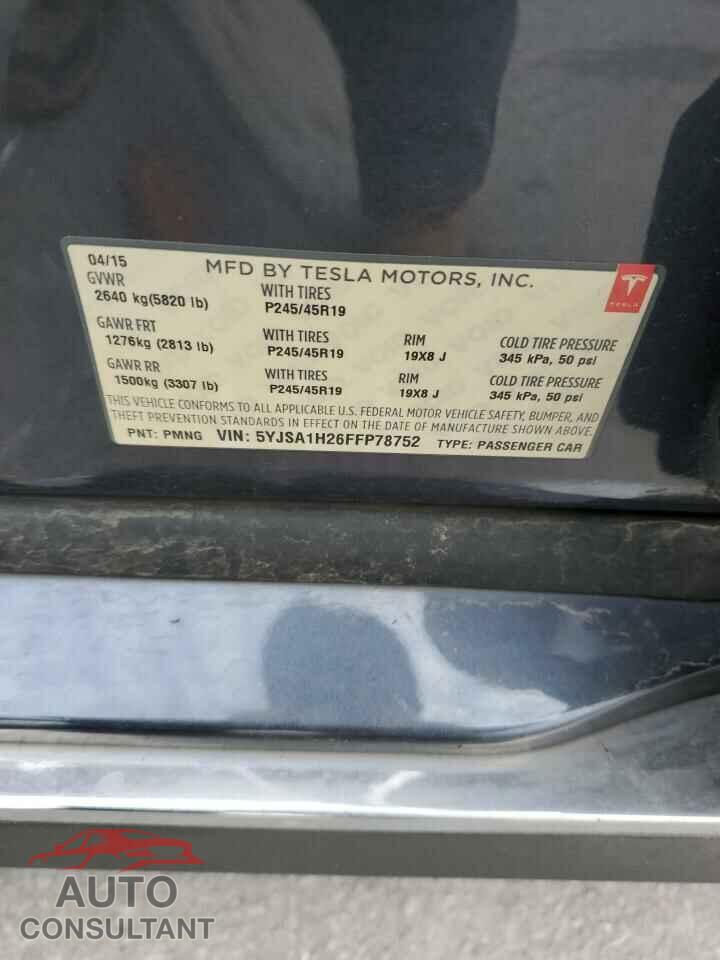 TESLA MODEL S 2015 - 5YJSA1H26FFP78752