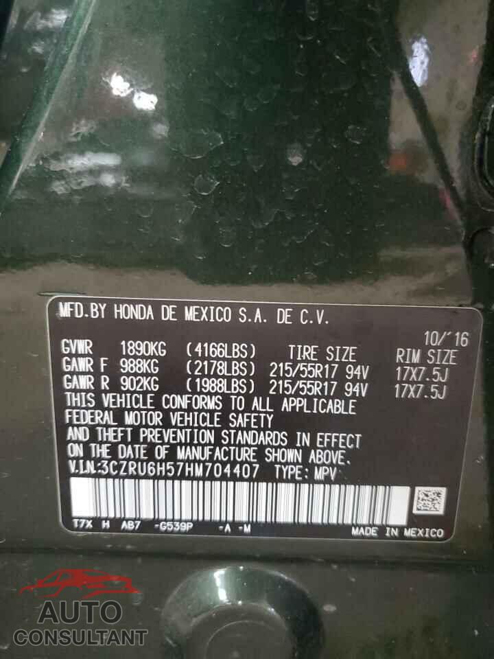 HONDA HR-V 2017 - 3CZRU6H57HM704407