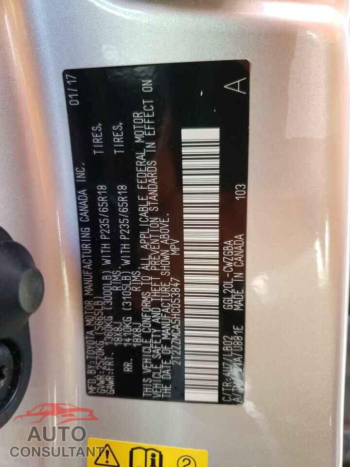 LEXUS RX350 2017 - 2T2ZZMCA5HC053847
