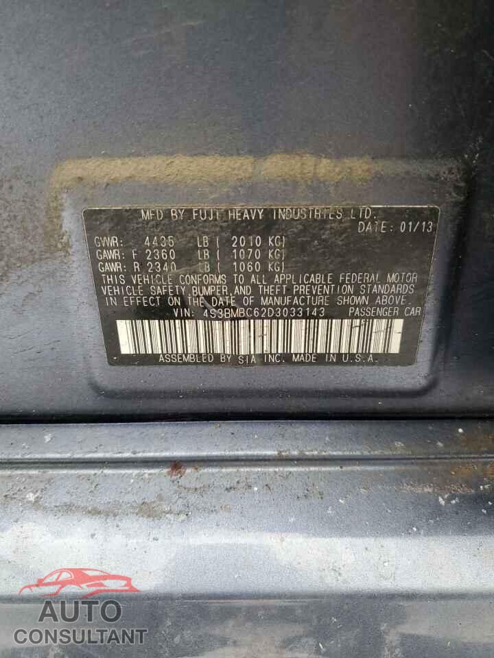 SUBARU LEGACY 2013 - 4S3BMBC62D3033143