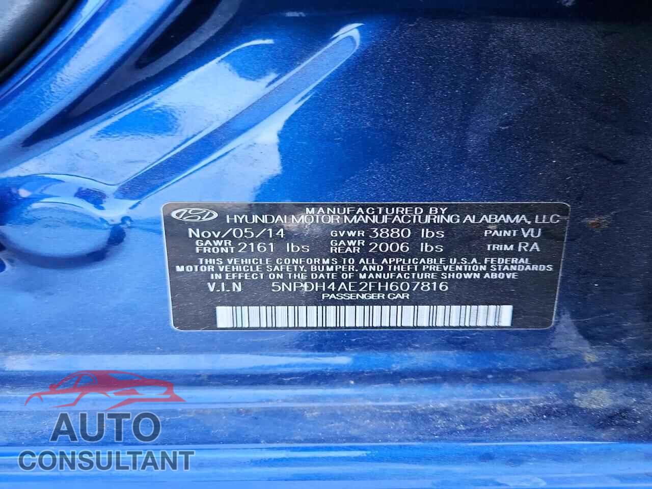 HYUNDAI ELANTRA 2015 - 5NPDH4AE2FH607816