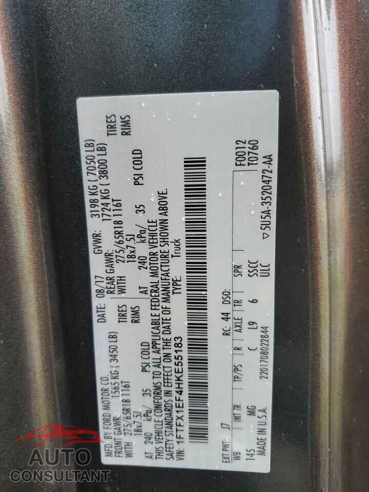 FORD F-150 2017 - 1FTFX1EF4HKE55183