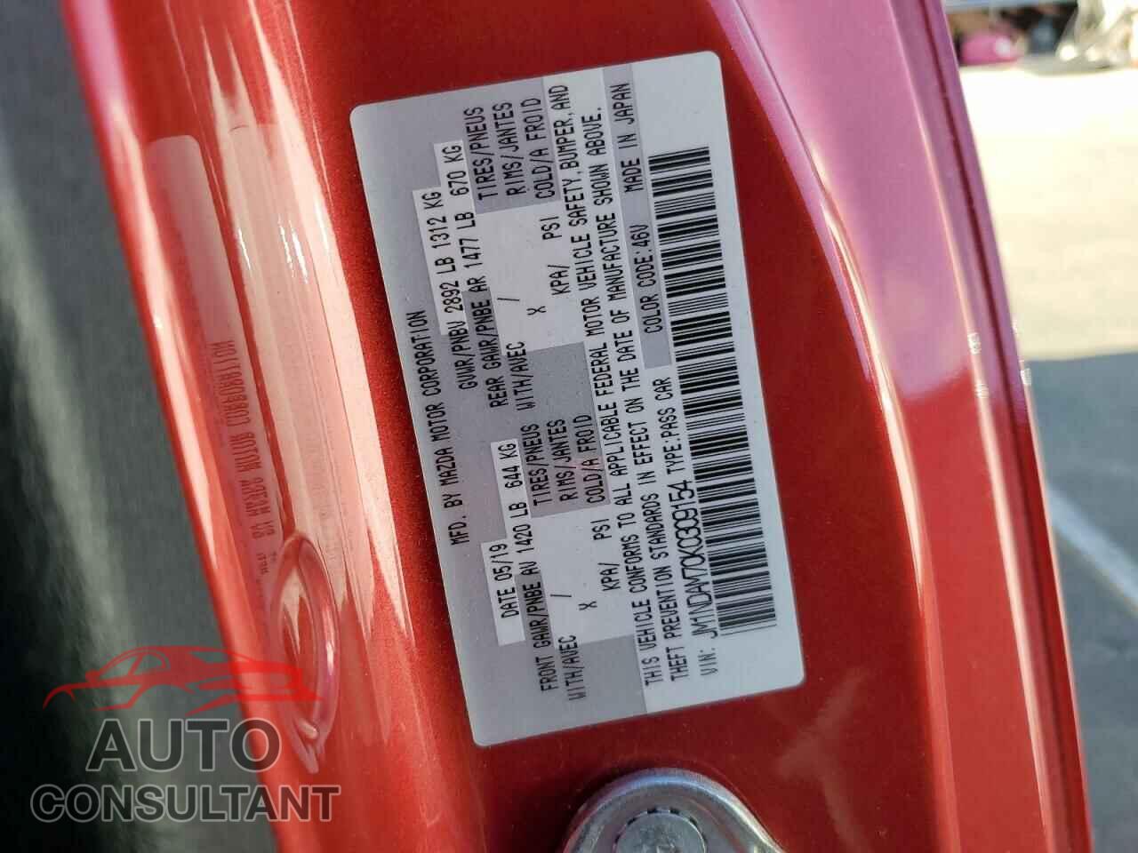 MAZDA MX5 2019 - JM1NDAM70K0309154