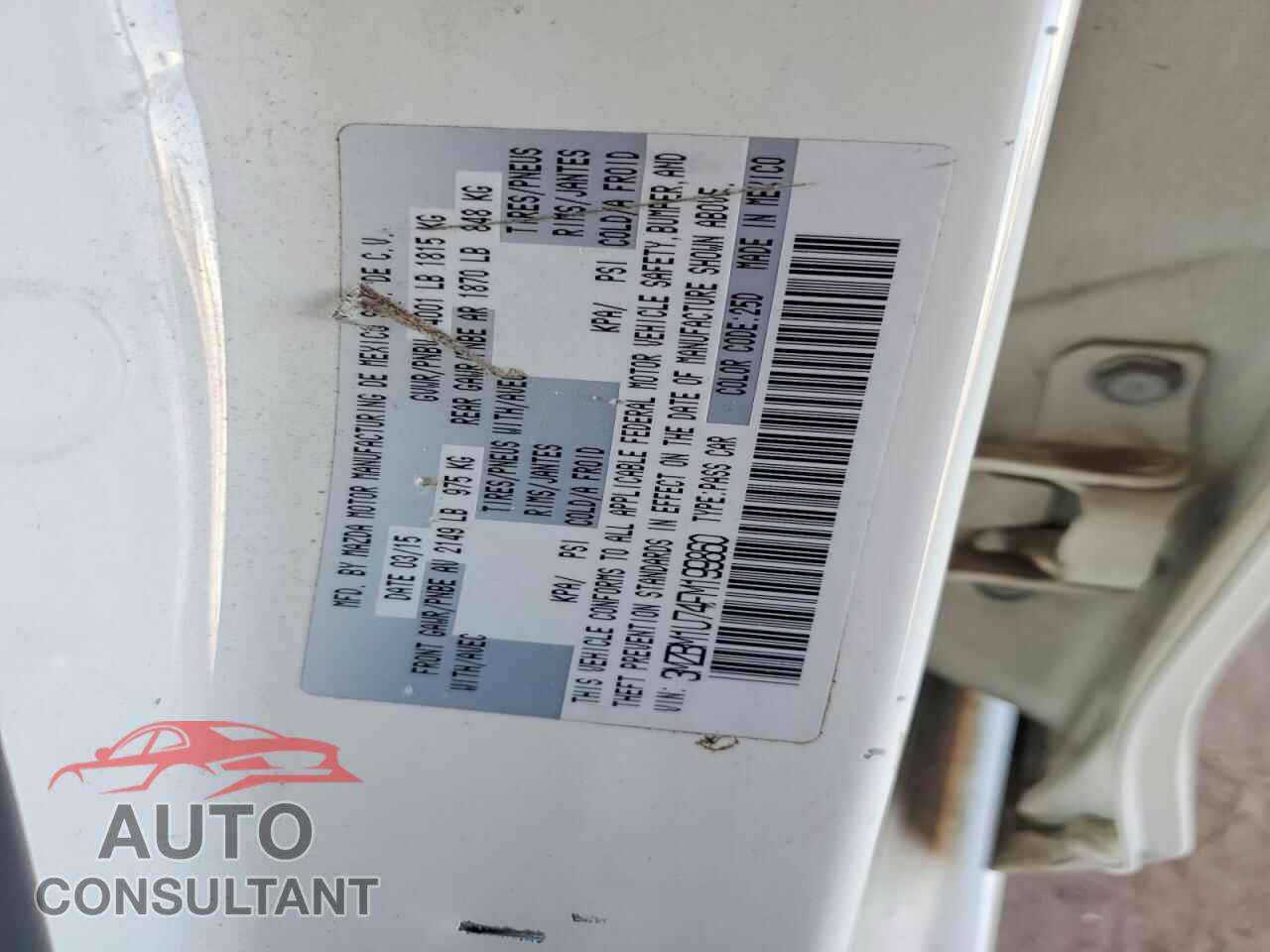 MAZDA 3 2015 - 3MZBM1U74FM199860