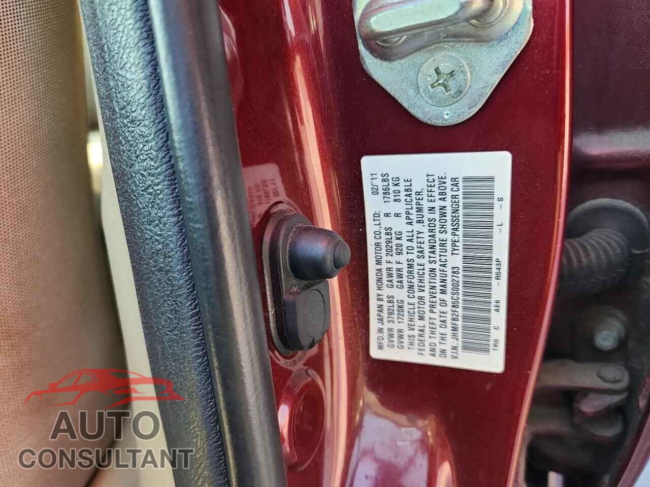 HONDA CIVIC 2012 - JHMFB2F85CS002783