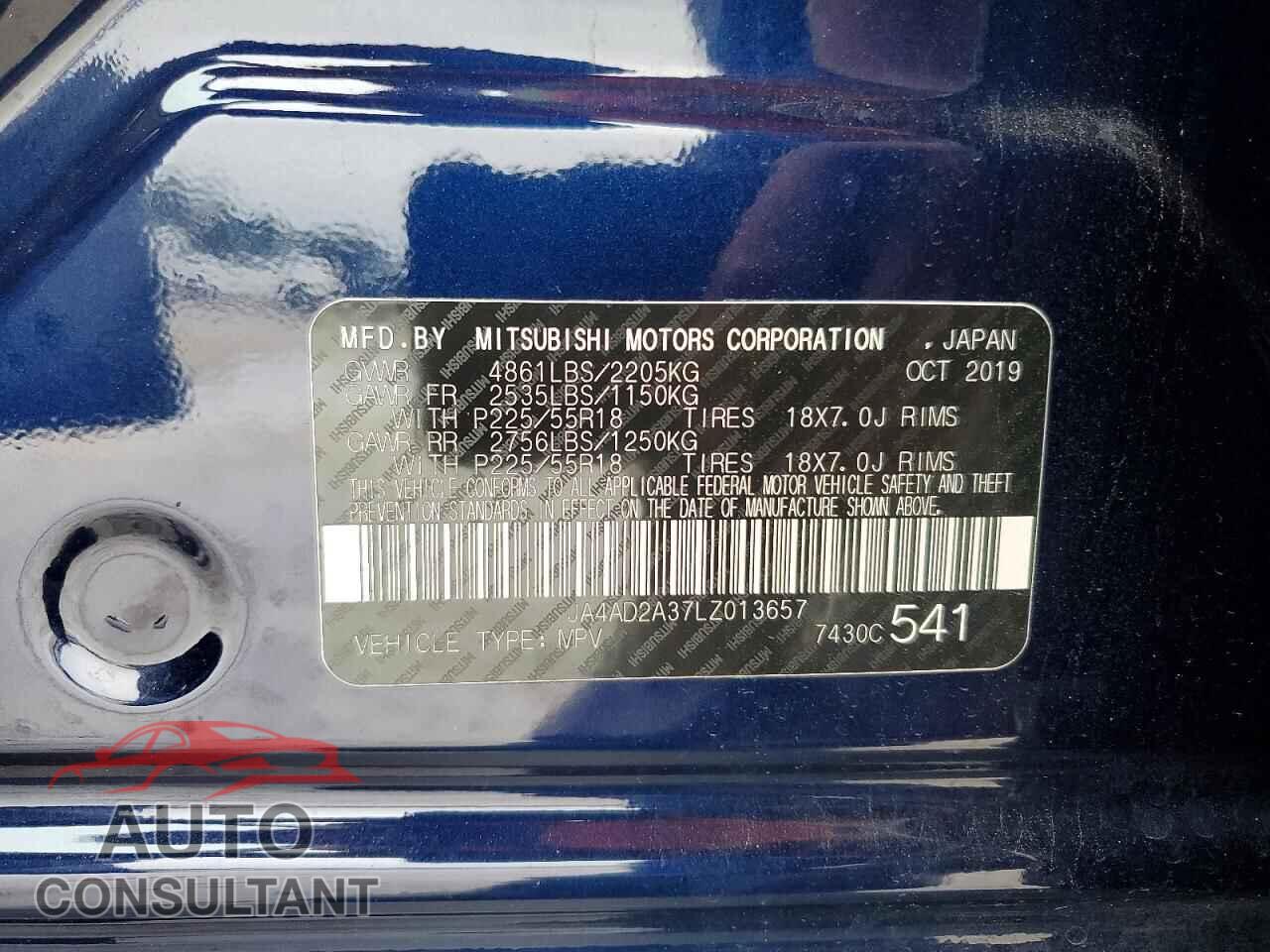 MITSUBISHI OUTLANDER 2020 - JA4AD2A37LZ013657