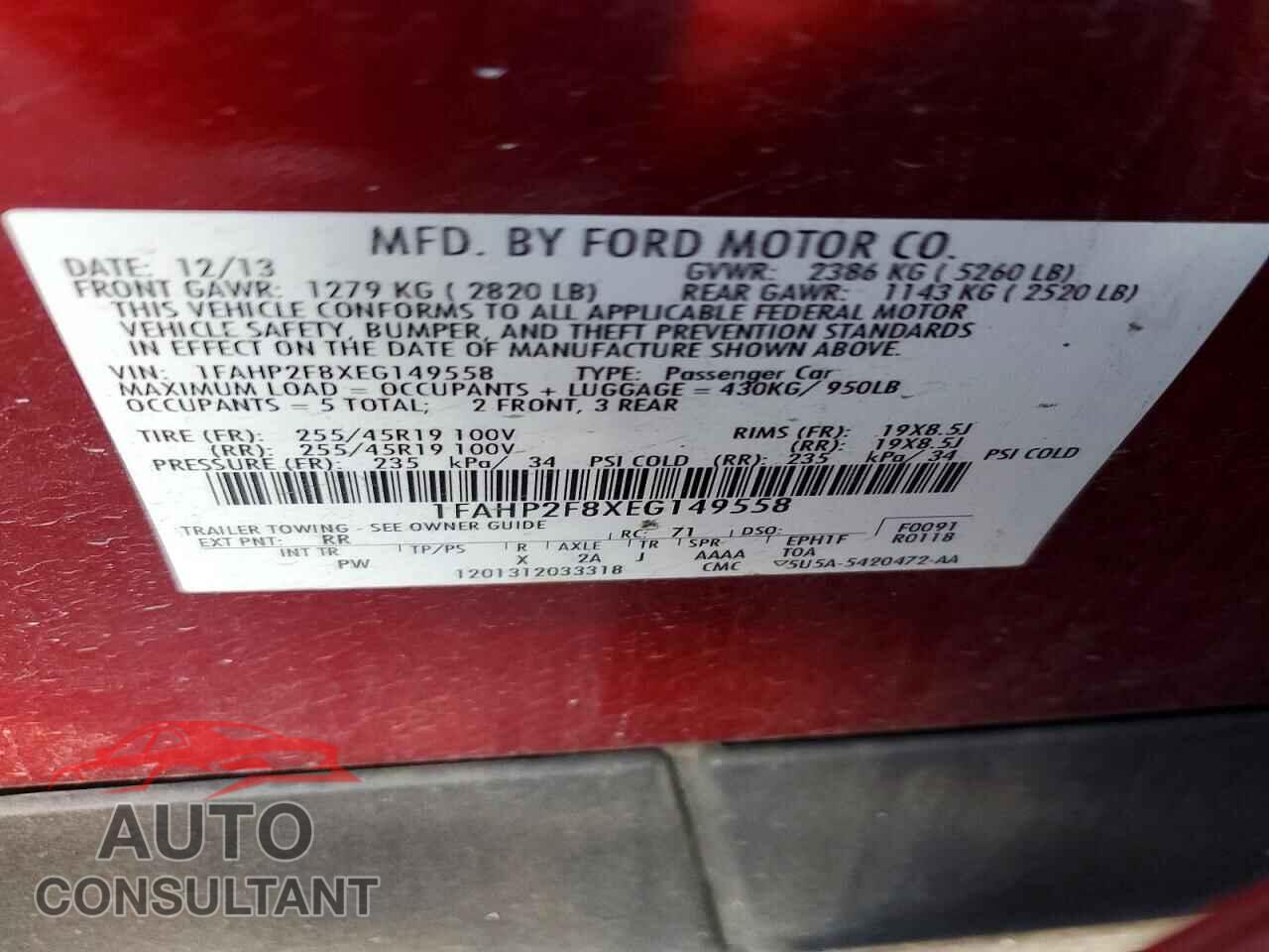 FORD TAURUS 2014 - 1FAHP2F8XEG149558