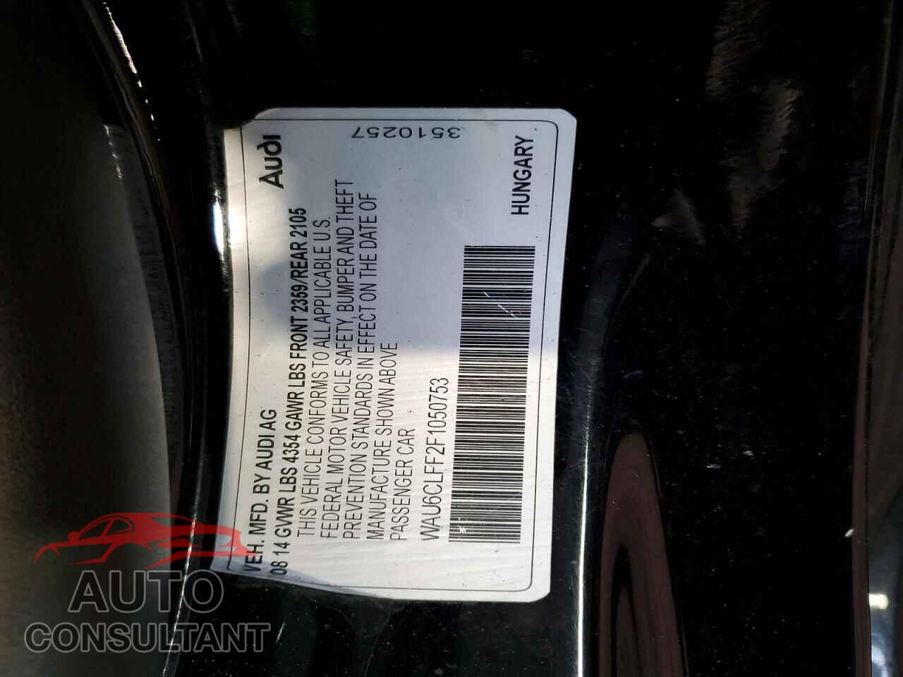 AUDI A3 2015 - WAU6CLFF2F1050753