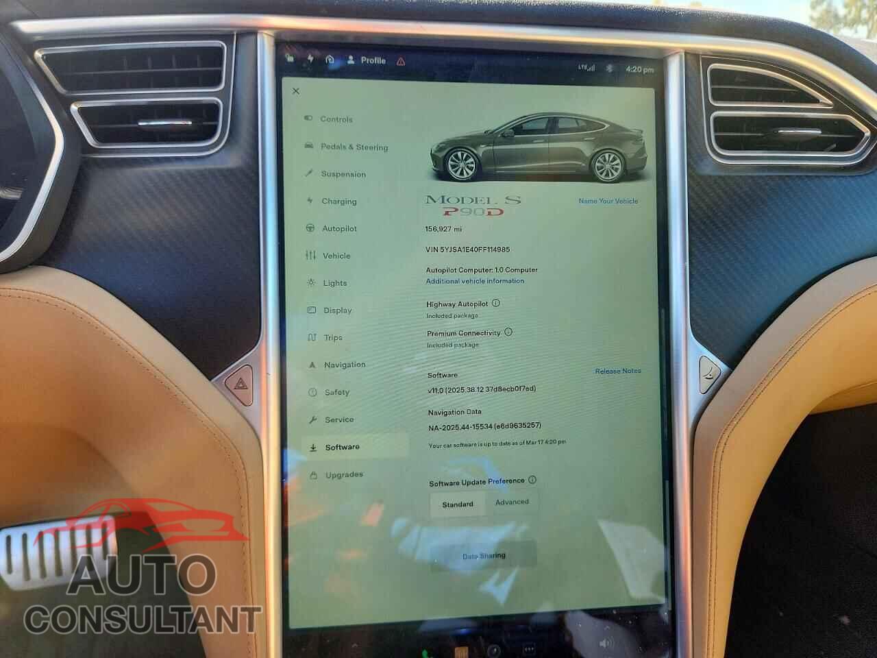 TESLA MODEL S 2015 - 5YJSA1E40FF114985
