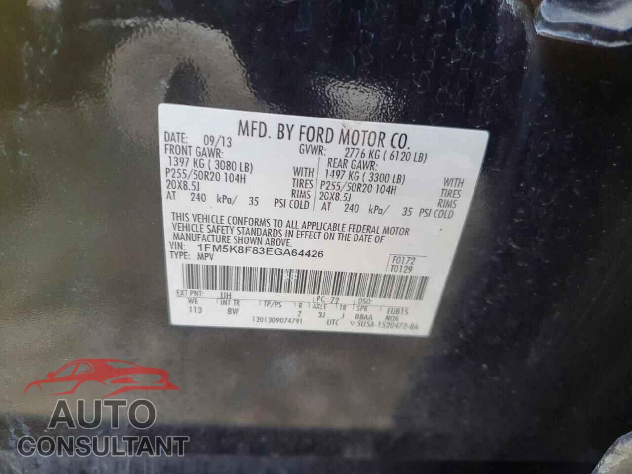 FORD EXPLORER 2014 - 1FM5K8F83EGA64426