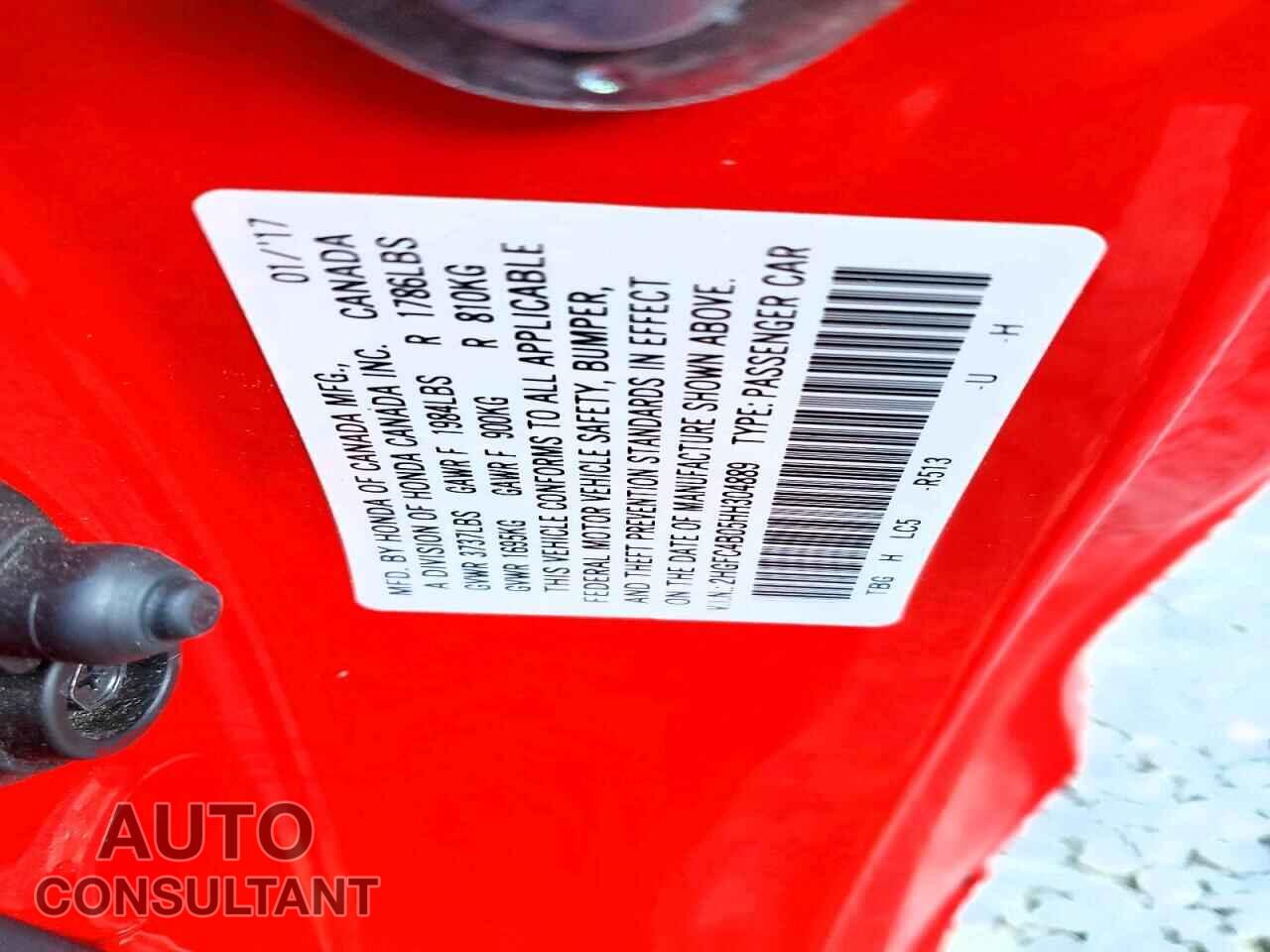 HONDA CIVIC 2017 - 2HGFC4B05HH304889