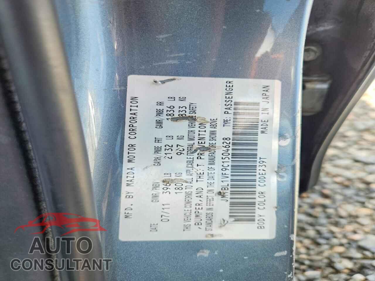 MAZDA 3 2012 - JM1BL1VF9C1504628
