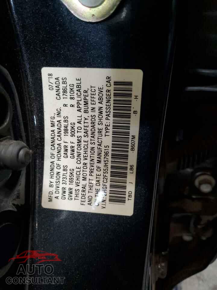 HONDA CIVIC 2018 - 2HGFC2F55JH579615