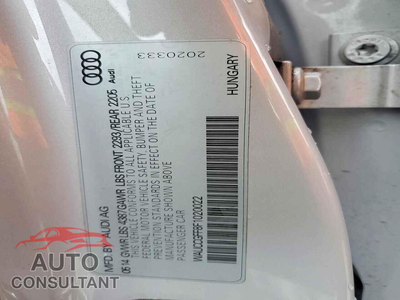 AUDI A3 2015 - WAUCCGFF8F1020022