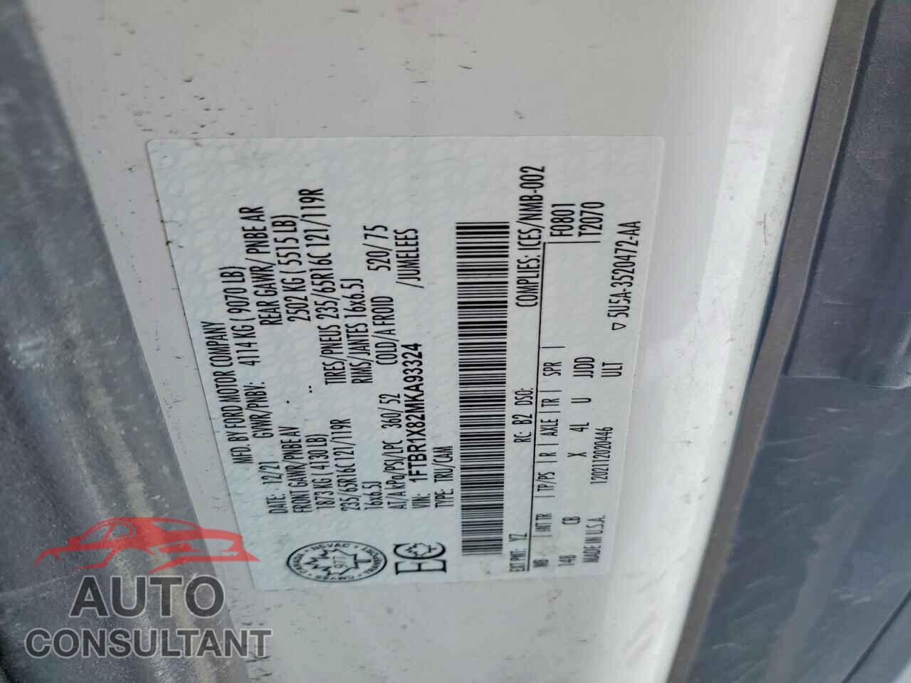 FORD TRANSIT 2021 - 1FTBR1X82MKA93324