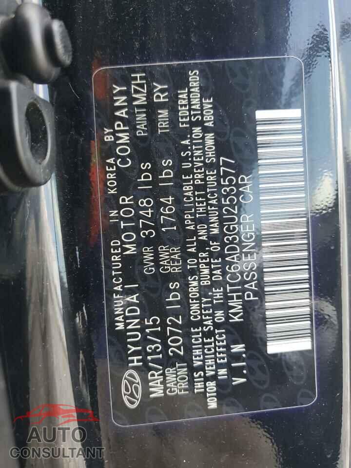 HYUNDAI VELOSTER 2016 - KMHTC6AD3GU253577