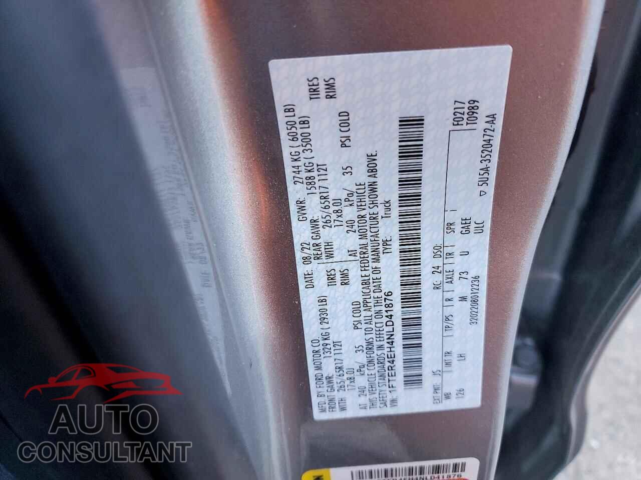 FORD RANGER 2022 - 1FTER4EH4NLD41876