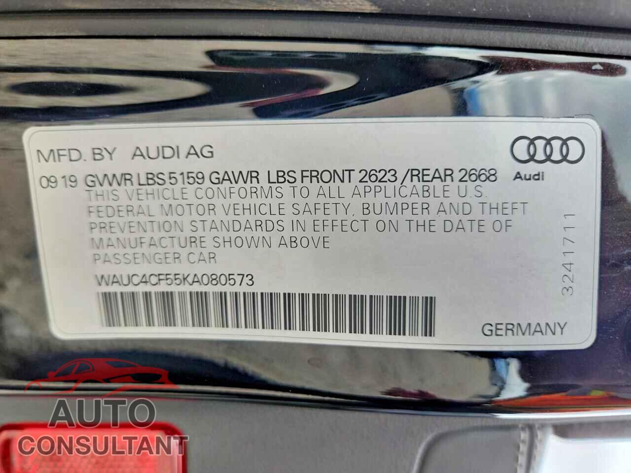 AUDI S5/RS5 2019 - WAUC4CF55KA080573
