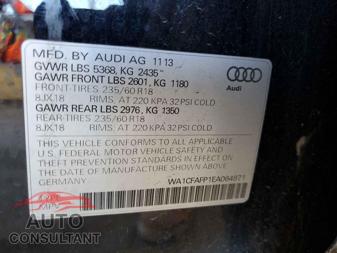 AUDI Q5 2014 - WA1CFAFP1EA064971