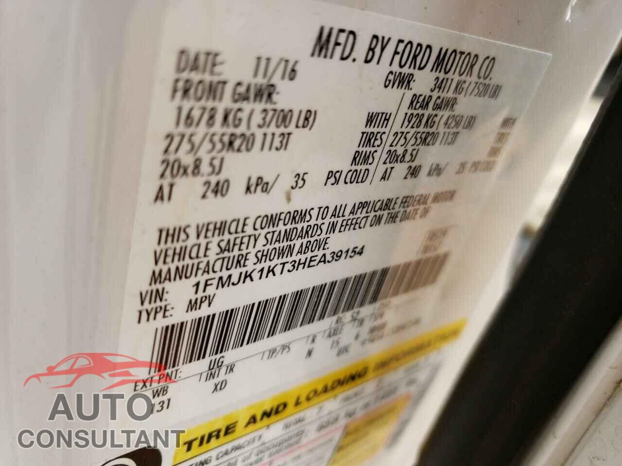 FORD EXPEDITION 2017 - 1FMJK1KT3HEA39154