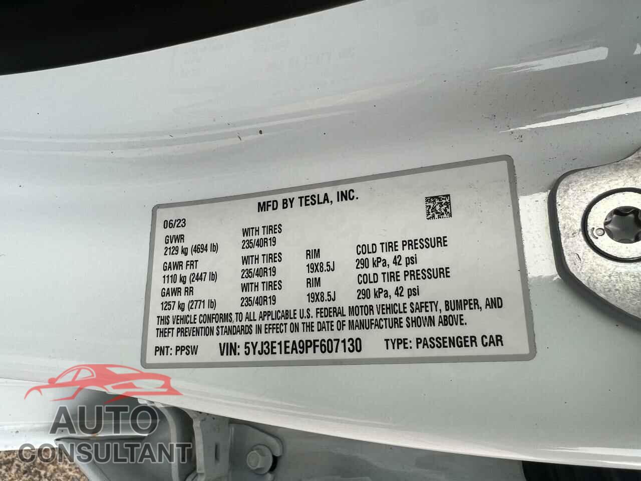 TESLA MODEL 3 2023 - 5YJ3E1EA9PF607130