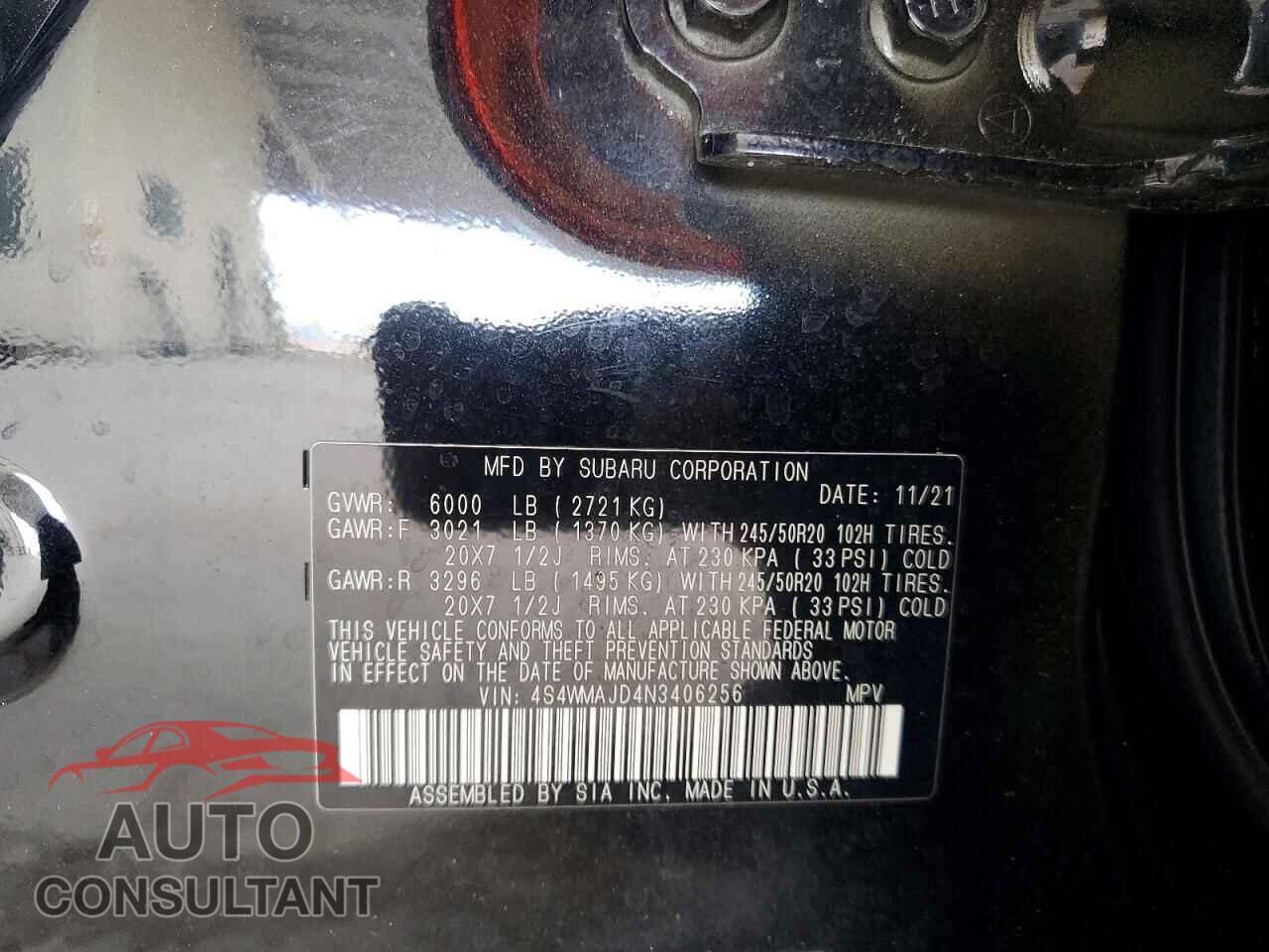 SUBARU ASCENT 2022 - 4S4WMAJD4N3406256