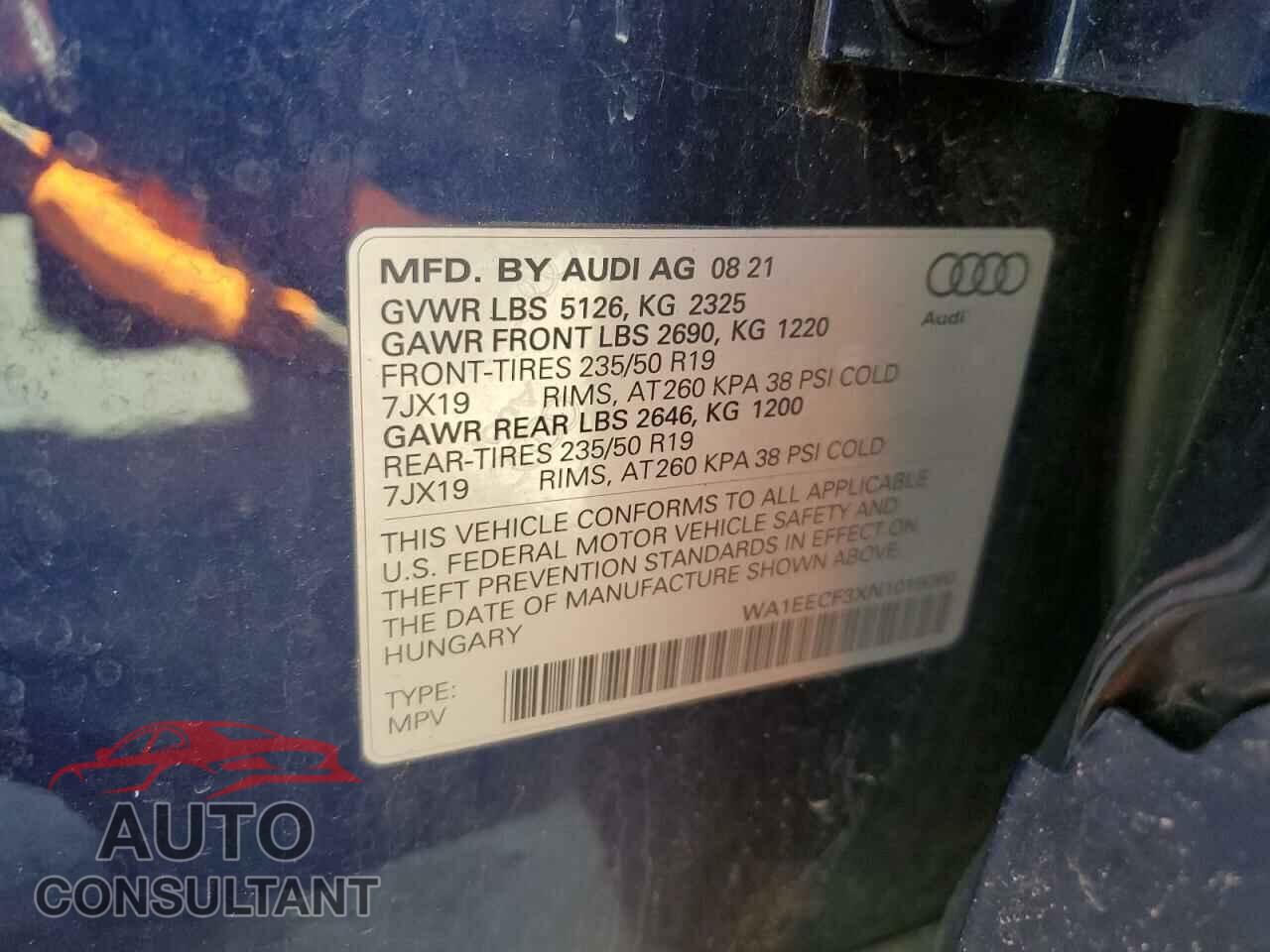 AUDI Q3 2022 - WA1EECF3XN1019080