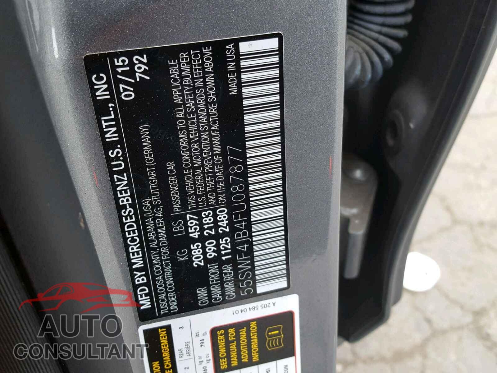 MERCEDES-BENZ C CLASS 2015 - 55SWF4JB4FU087877