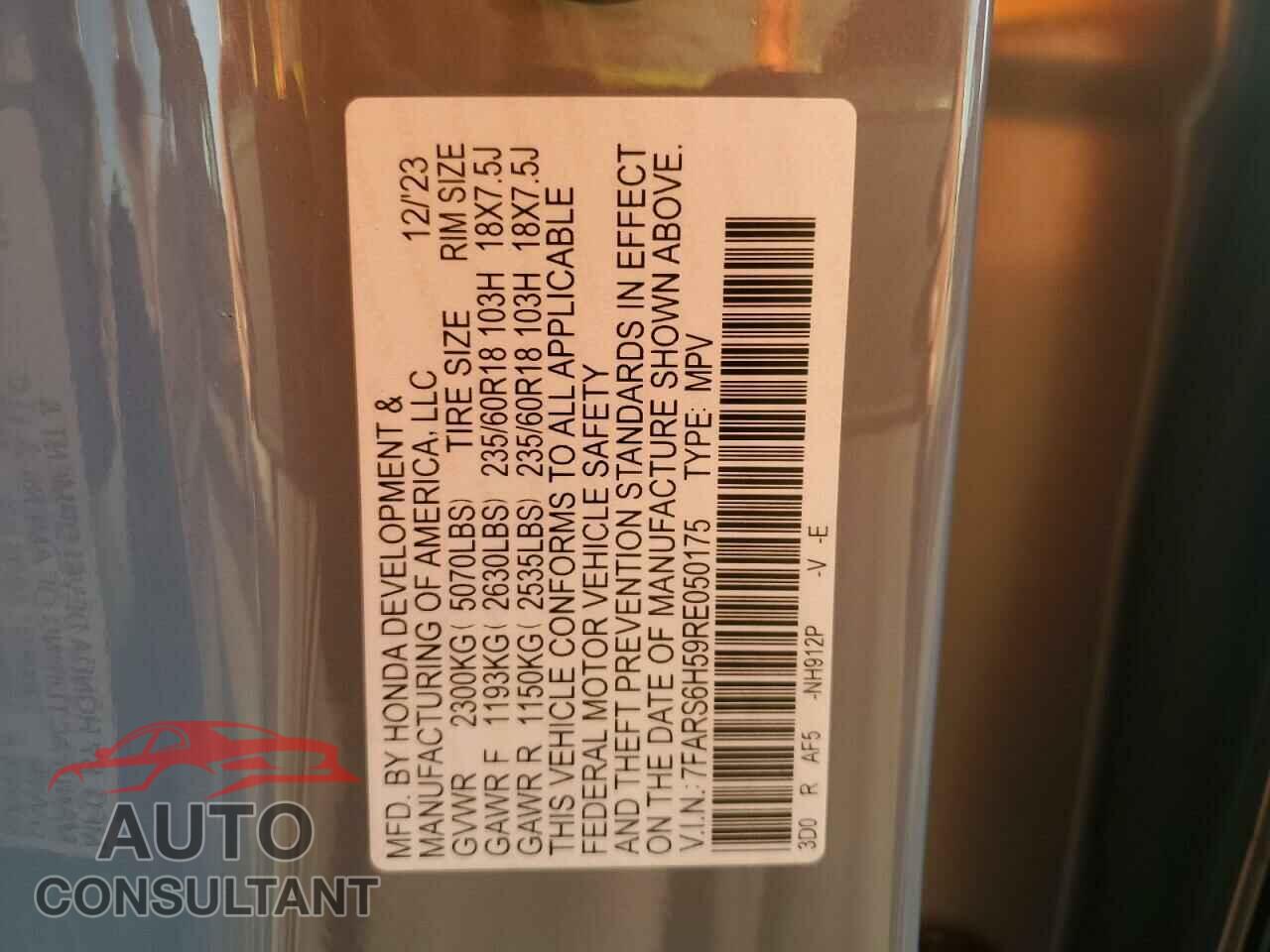 HONDA CRV 2024 - 7FARS6H59RE050175